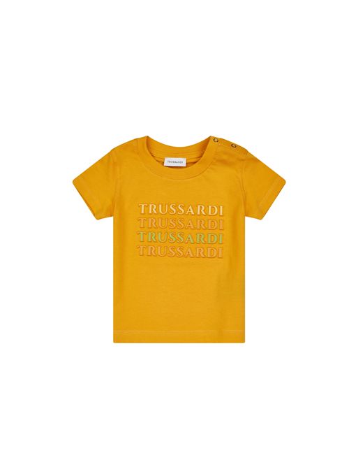 T-shirt con logo ripetuto TRUSSARDI JEANS | TIP25022TS/OFMANDARIN